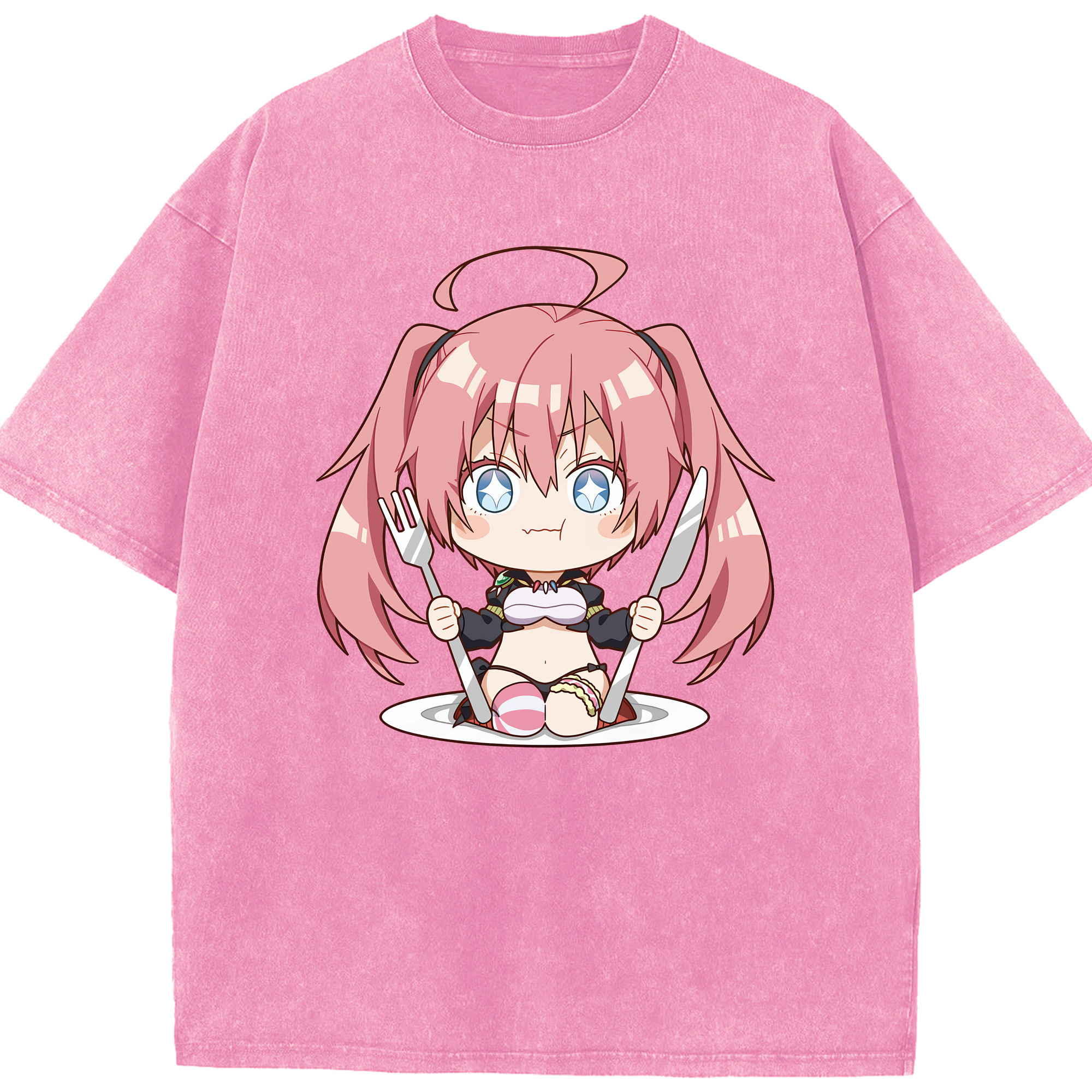 （画像用） 転スラ Regarding Reincarnated to Slime 綿100% ヴィンテージ風 半袖Tシャツ（フロントプリント）